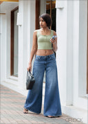 Palazzo Denim Pant - Short Length - 241026