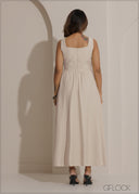 Square Neck Flared Dress - 271025