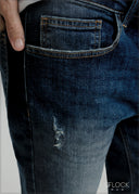 Dark Wash Slim Fit Ripped Jean - Short Length - 121125