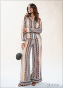 Wide Leg Printed Pant - 090426