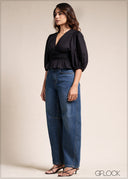 Puff Sleeve Smocked Top - 110526