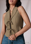 Tie-Up Collared Top - 151026