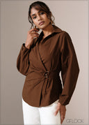 Trim Detailed Cotton Top - 121026