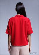 Short Sleeve Collared Top - 100425