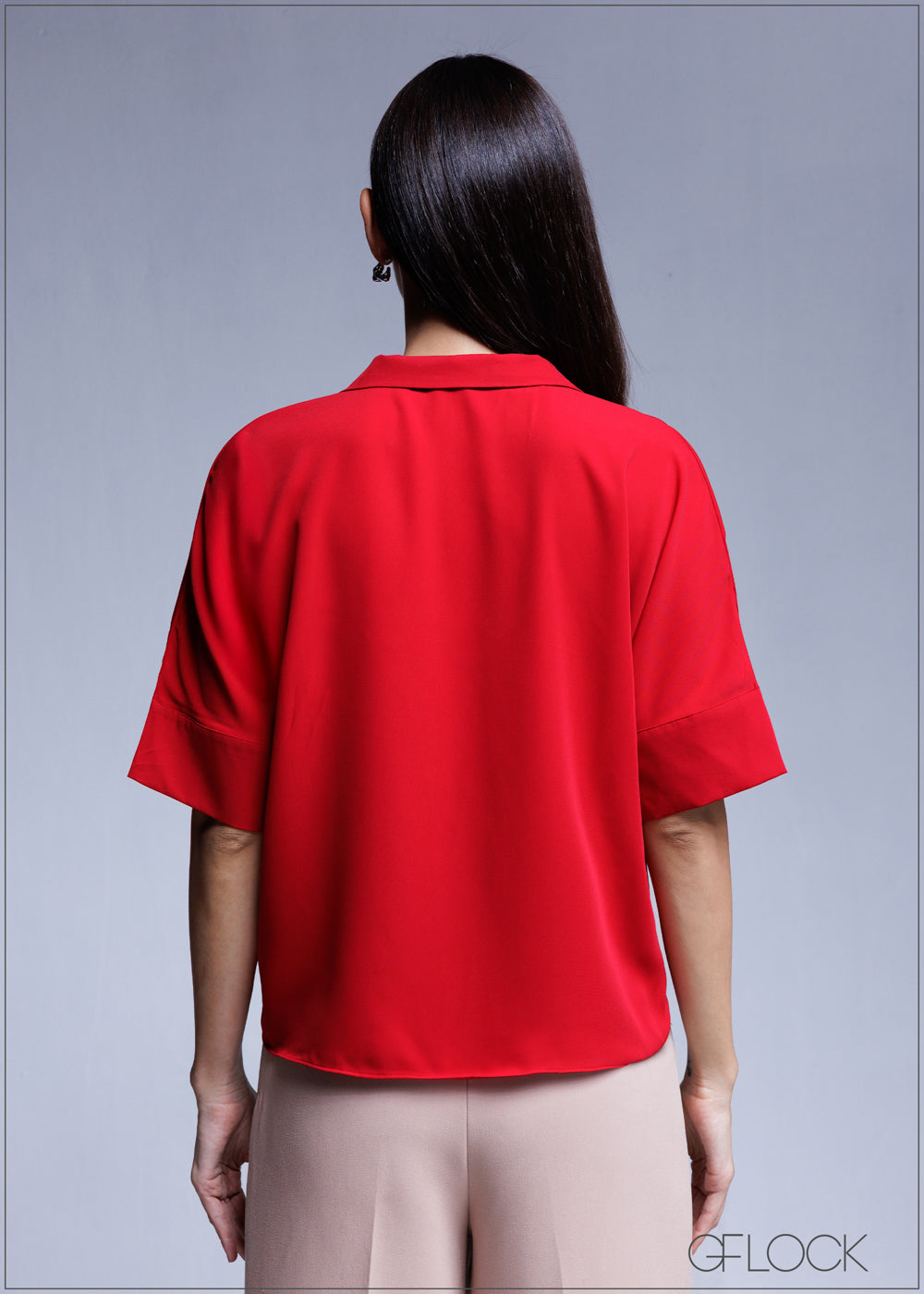 Short Sleeve Collared Top - 100425