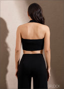 Front Zipper Detailed Collared Top - 140325