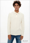 Half Placket Long Sleeve T-Shirt - 030125