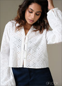 Long Sleeve Cutlawn Top - 281225