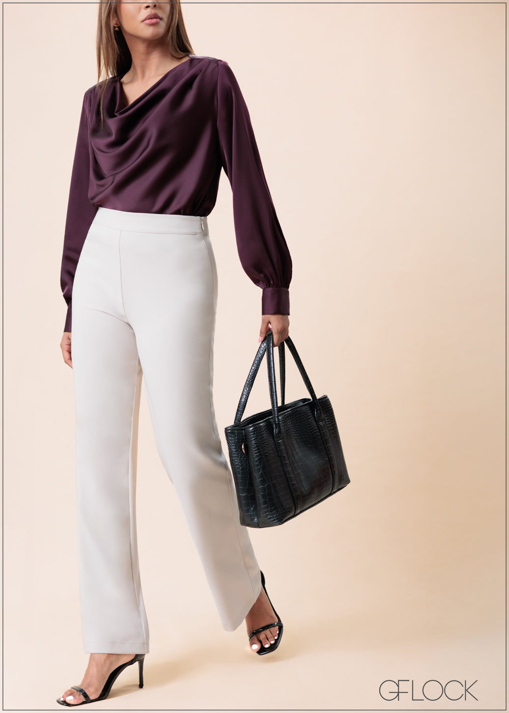 Cowl Neck Long Sleeve Top - 160525