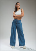 Light Wash Wide Leg Jean - Long Length - 210925