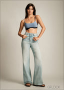 Light Wash Wide Leg Jean - Long Length - 150726