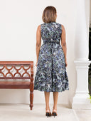 Waist Detailed Printed Dress - 230525