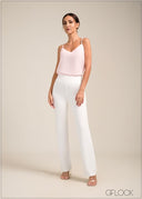 High Waist Straight Leg Pant - Short Length - 100723