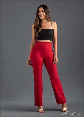 Waist Detailed Straight Leg Pant - 230623