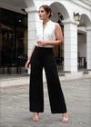 V-Neck Sleeveless Top With Piping Detail - 140723