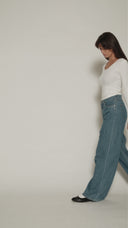 Light Wash Wide Leg Jean - Long Length - 250626