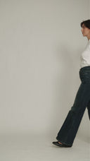 Mid Blue Wide Leg Jean - Short Length - 150726