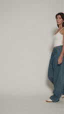 Pleated Wide Leg Jean - Long Length - 250626