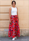 Tiered Floral Skirt - 381