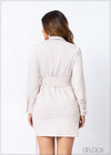 Collared Wrap Dress - 230123