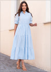 Tiered Linen Maxi Dress - 1901