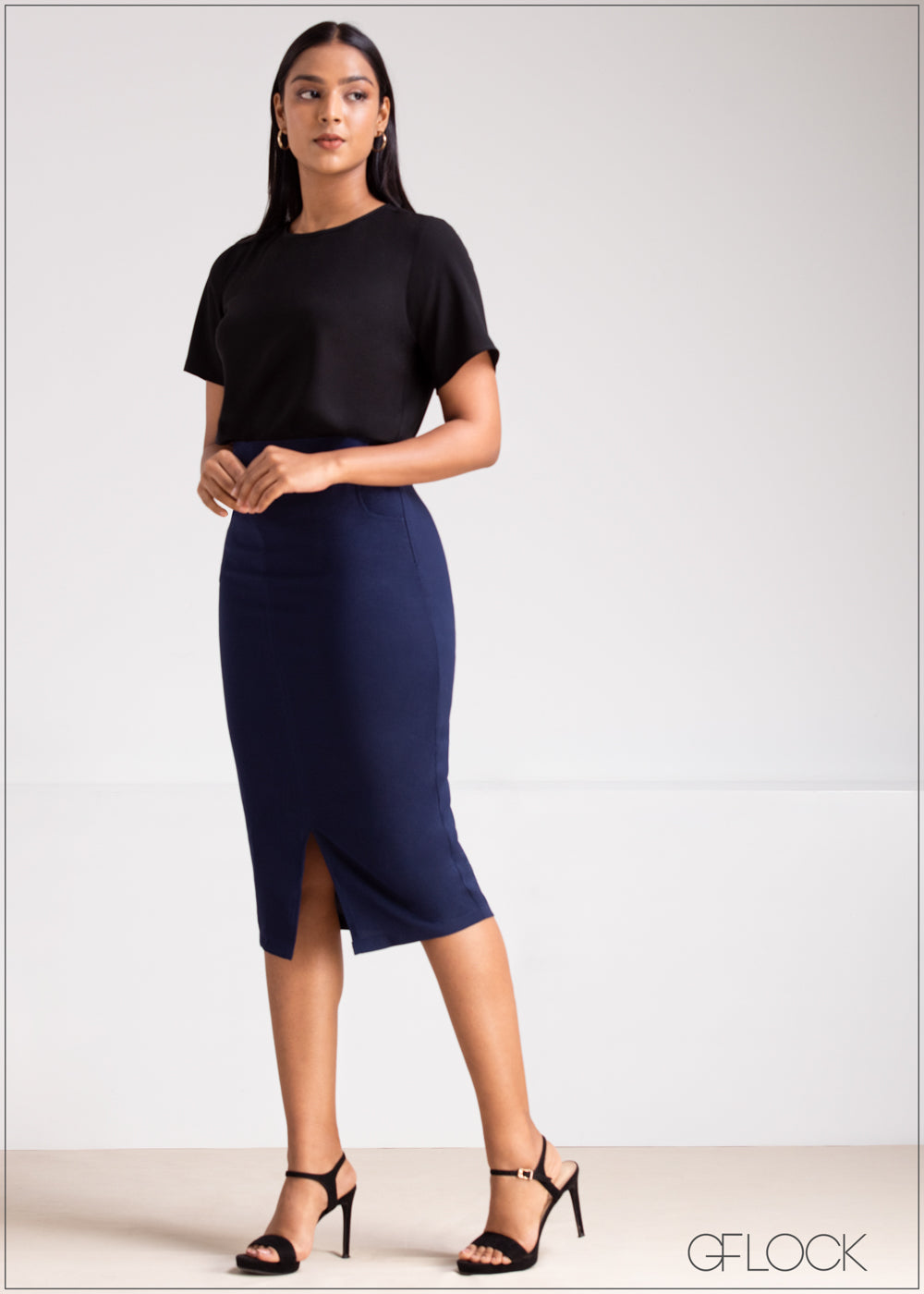 Front Slit Detail Skirt - 0407