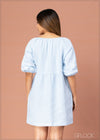 Embroidered Linen Dress - 121222