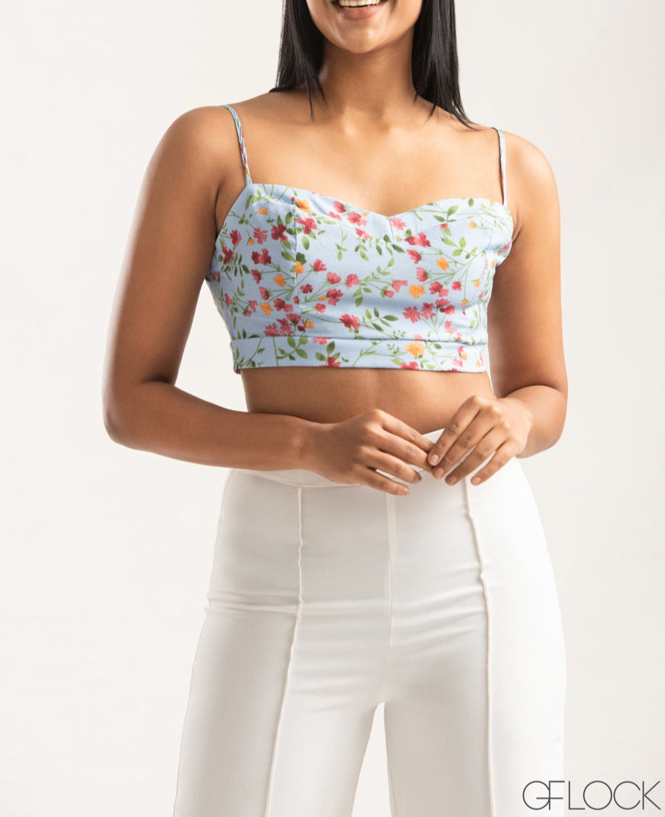 Floral Cropped Cami Top - 0209