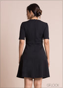 A-Line Dress With Seam Detail - 100423