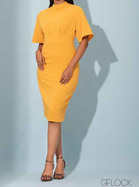 Volume Sleeved Shift Dress - 041122