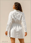 Collared Mock Wrap Dress - 070123