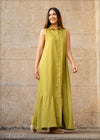 Linen Ruffle Hem Shirt Dress - 170323