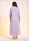 Notch Neck Linen Maxi - 210123