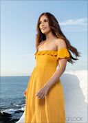 Shirred Off Shoulder Dress - COC1221