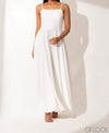 Front Slit Flared Satin Maxi  - 0606
