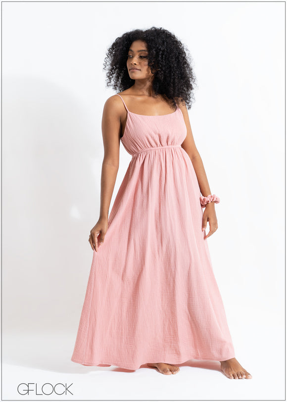 Gauze Strappy Maxi Dress - 171022