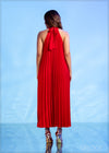 Pleated Flare Maxi Dress - 111222