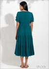 Tiered Shirred Waist Dress - 2805