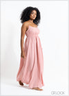 Gauze Strappy Maxi Dress - 171022