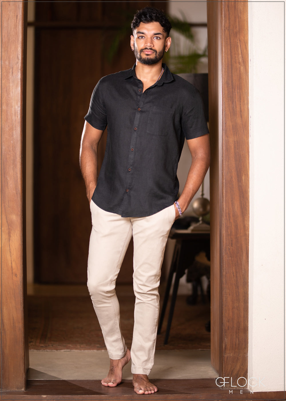 Short Sleeve Linen Shirt - 081222