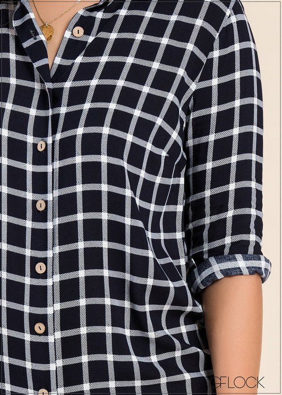 Checked Shirt Dress - GFLOCK.LK