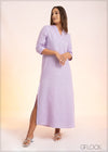 Notch Neck Linen Maxi - 210123