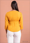 Square Neck Empire Waist Top - 1803