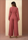 Sleeve Button Detailed Flared Jumpsuit - 060323