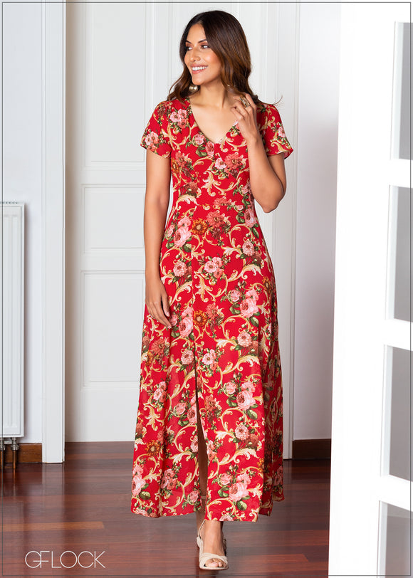 Flare Sleeved Dress - 347