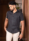 Short Sleeve Linen Shirt - 081222
