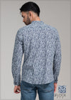 Printed Chinese Collar Long Sleeve Shirt - 090423 - 01