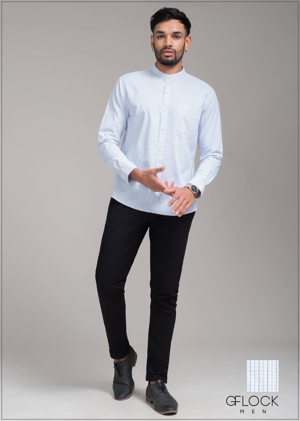 Chinese collar hotsell white long sleeves