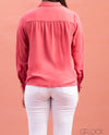 Collared Top With Gathered Shoulder - 0702