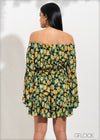 Sunflower Print Dress - 2805